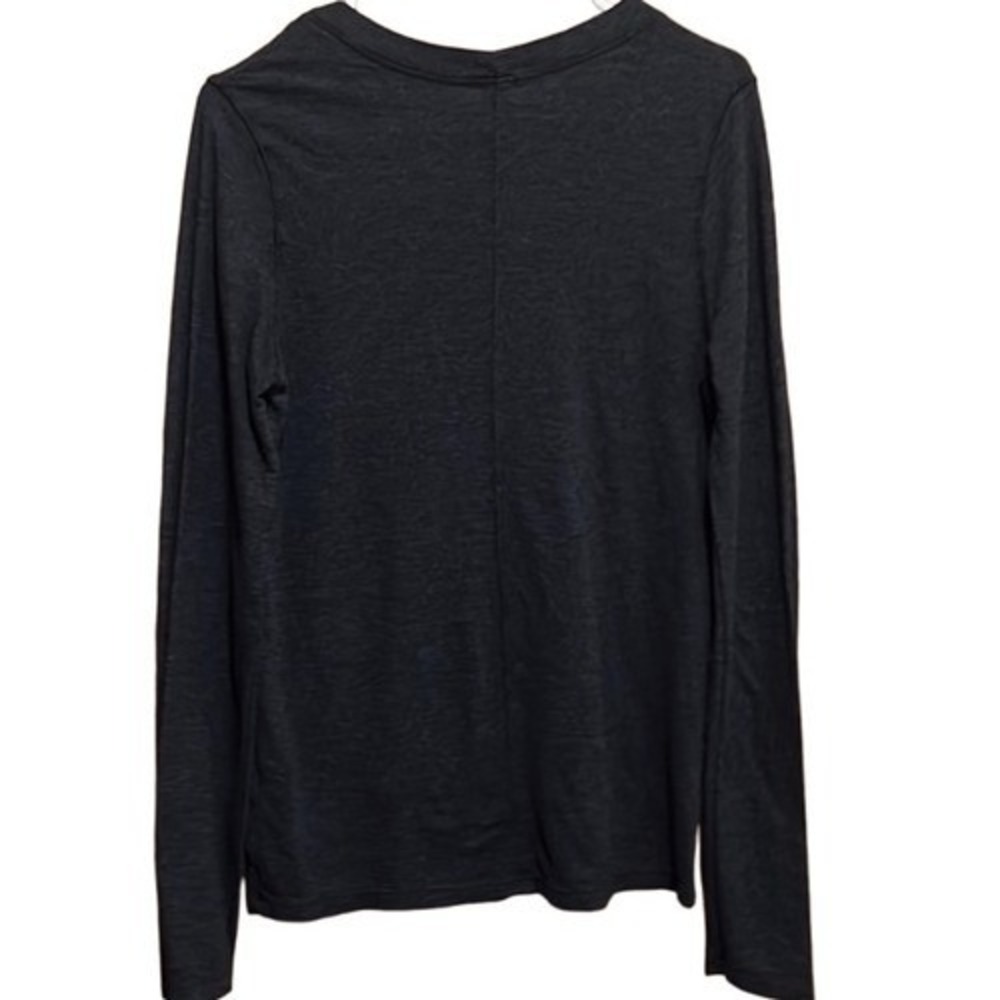 Monrow Womens Sz Large Charcoal Tri-Blend Fitted Long Sleeve Lightweight USA - Picture 2 of 10
